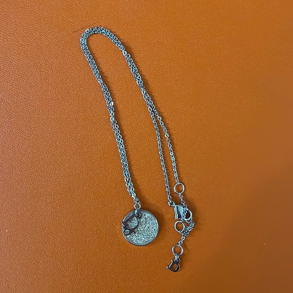 Authentic Preloved Christian Dior Glitter Silver Tone Pendant